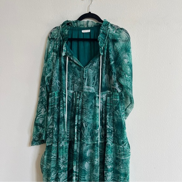 Eywasouls Malibu Cora Maxi Dress Caftan In Botanical Green size M/L - Picture 4 of 8